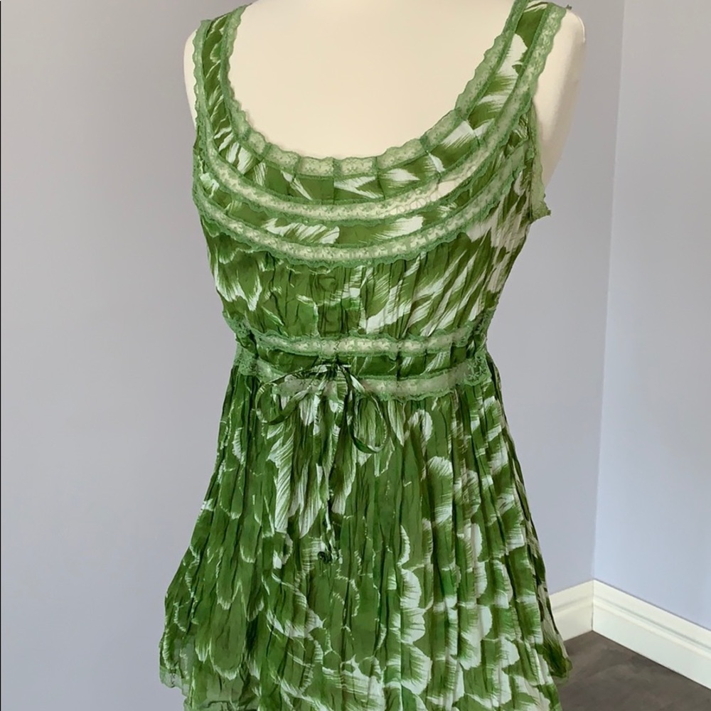 Gasp Silk Blend And Lace Print Top (S)